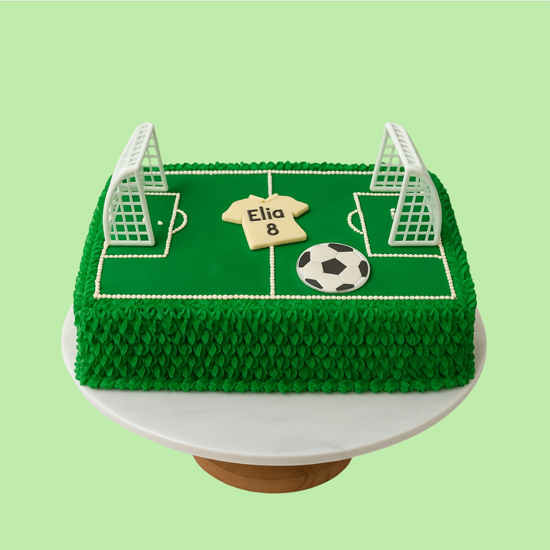 Soccer Field ice cream cake from The Dairy Den